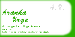 aranka urge business card