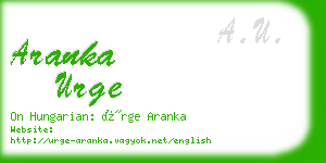 aranka urge business card